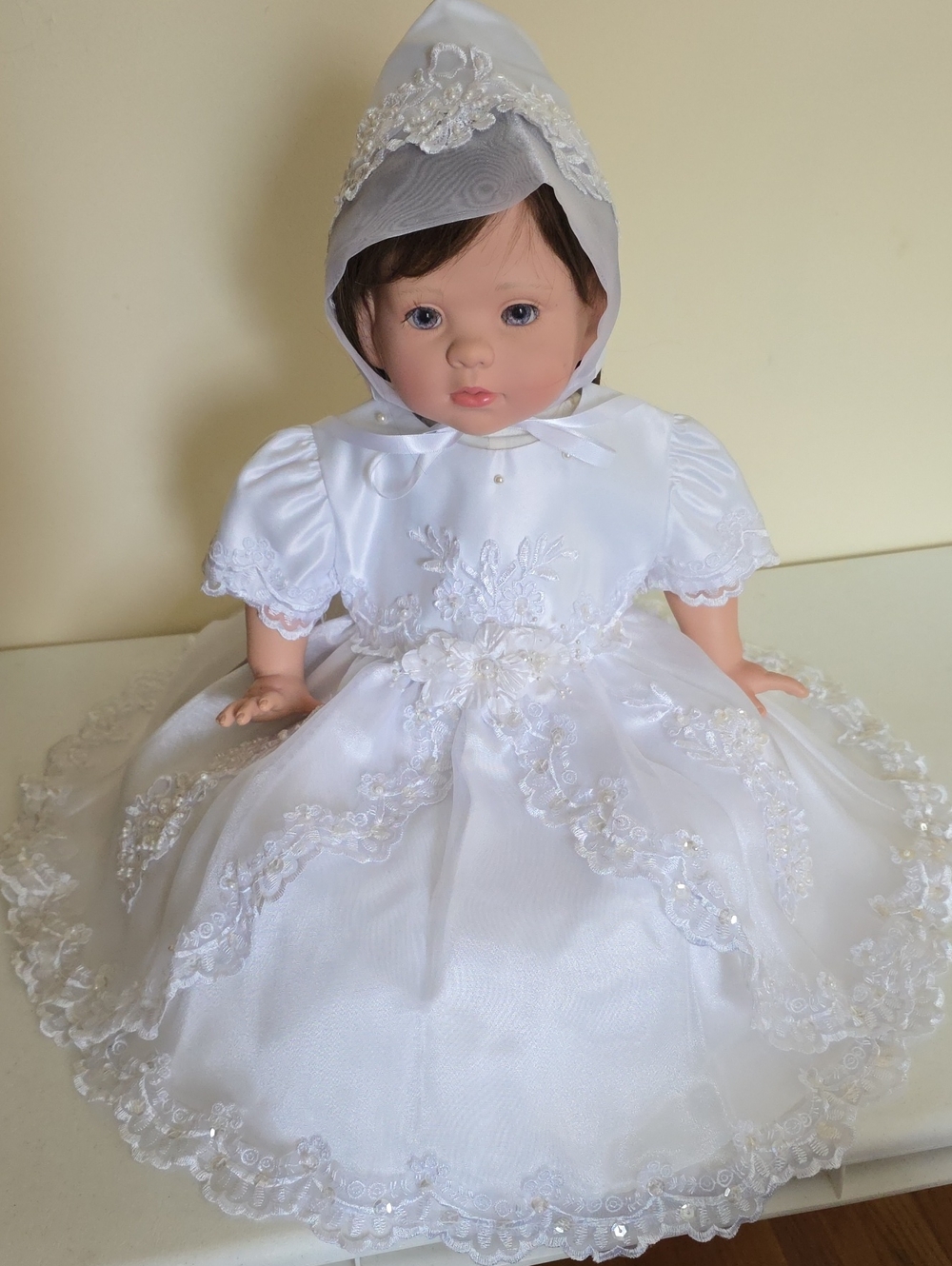 White Christening Girl Lace Gown